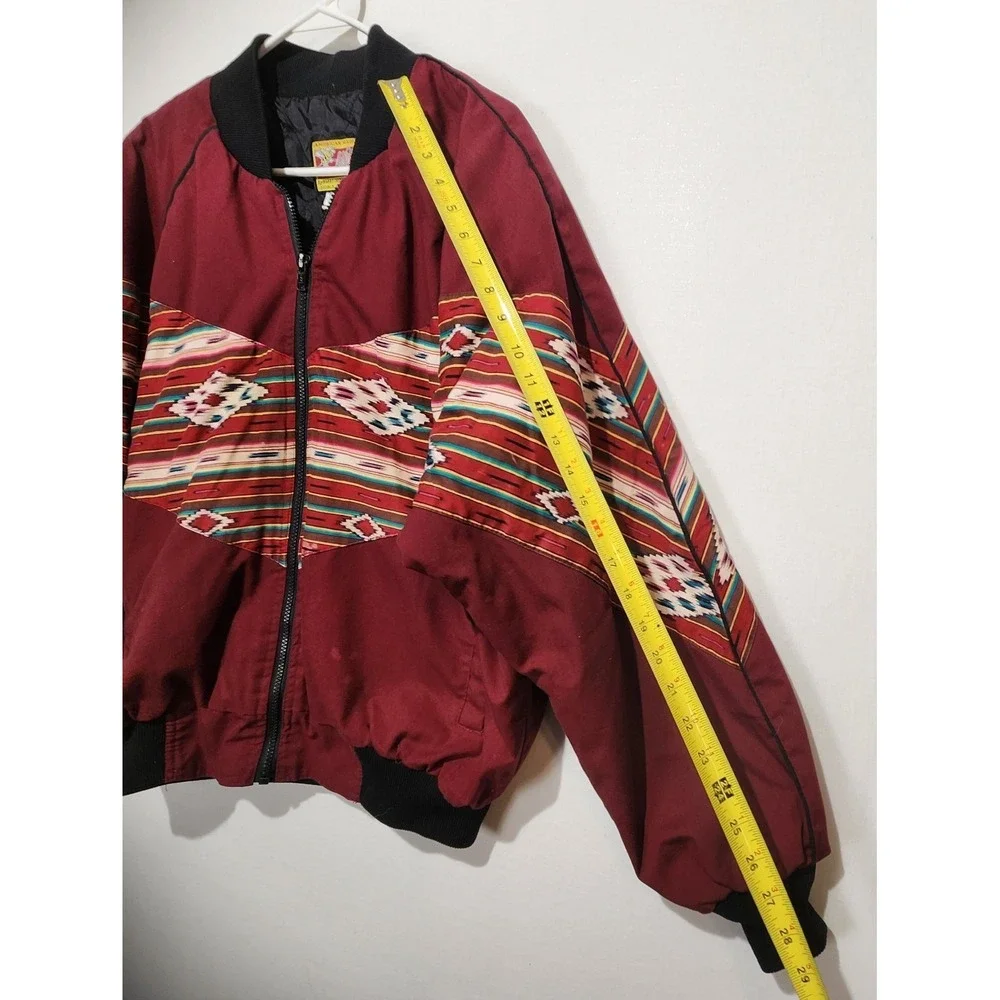 Bee Wild Vintage Men's Rodeo Western Wear‎ Full Zip Jacket Burgundy Size L